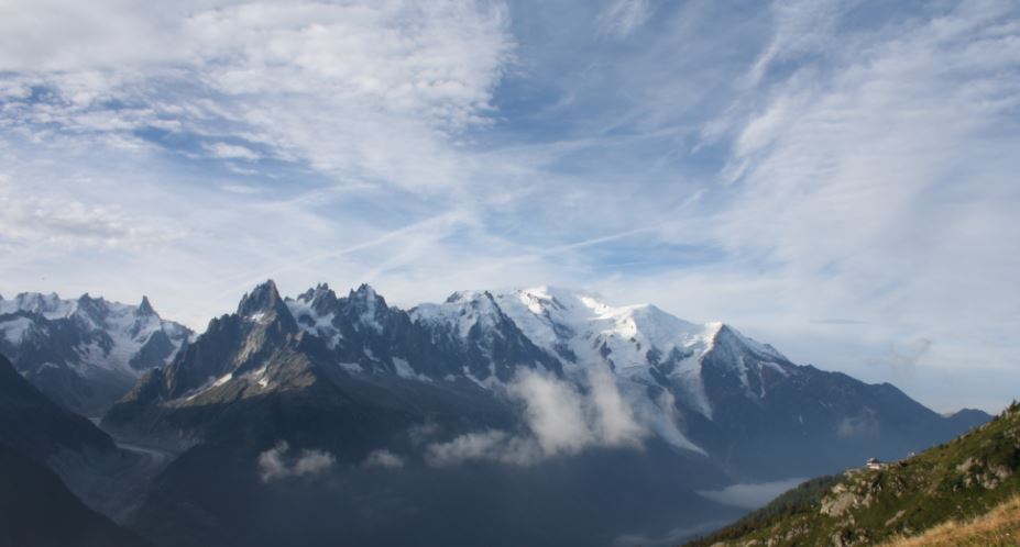 Het Mont Blanc-massief, gezien vanaf Aiguilles Rouges, 1950m.